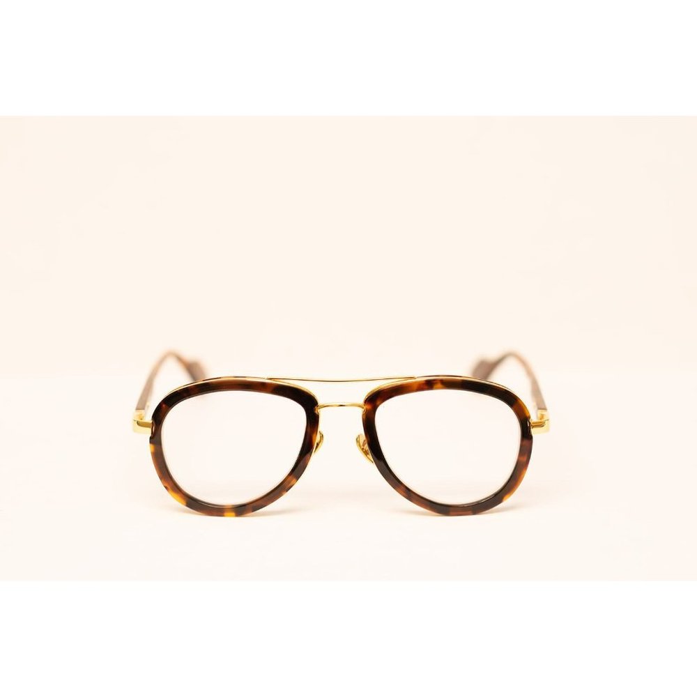 24k Aviator Metal Acetate Tortoise Optical Eyewear - Delixs Symbole 3 DX002C